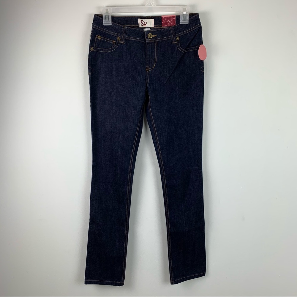So Juniors Average Skinny Denim Dark Wash Jeans 5